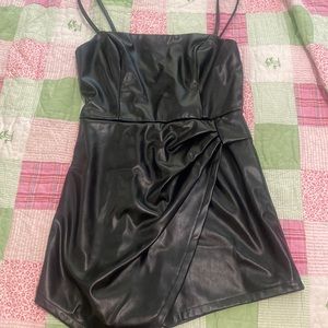 Faux leather romper
